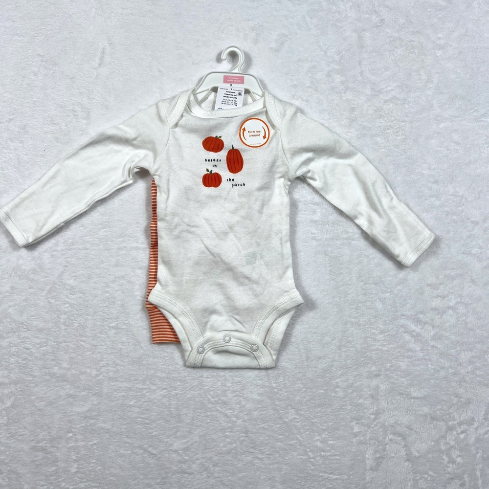 Carters Just One You Newborn Pumpkin Bodysuit and Pants Set 1T195310 White